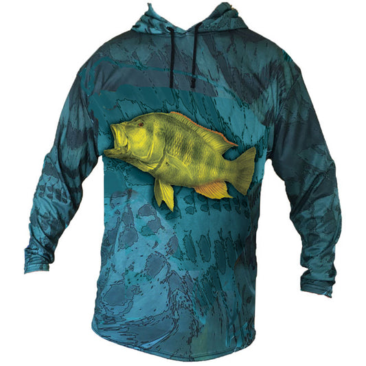 Nembwe Blue Hooded Long Sleeve Shirt