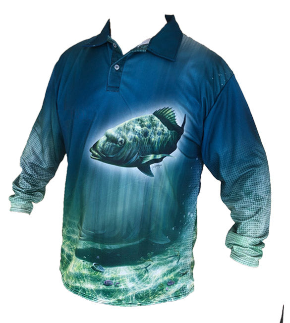 White Steenbras Golf Long Sleeve Shirt