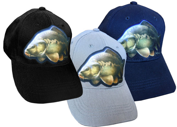 cap with carp artwork