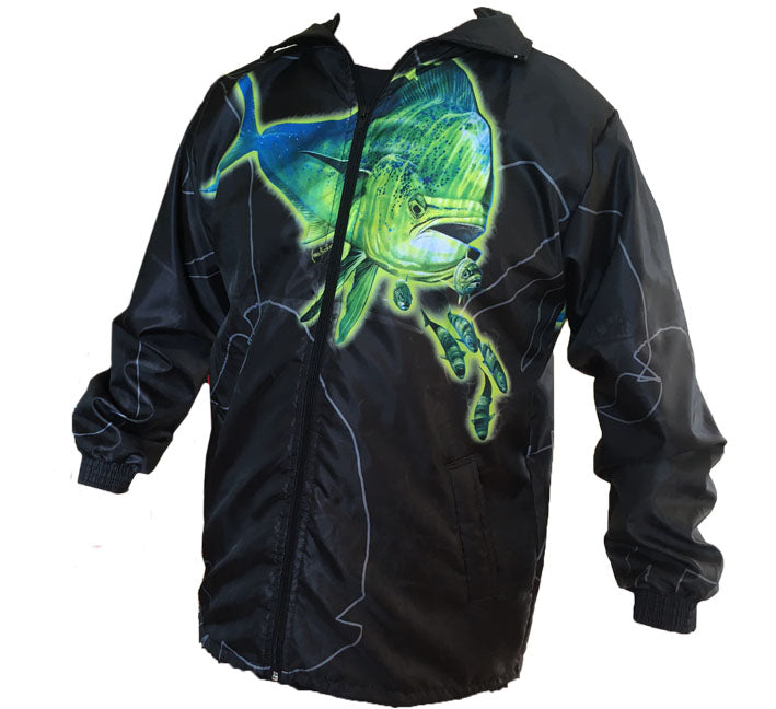 Dorado Black Zip-Up Rain Jacket