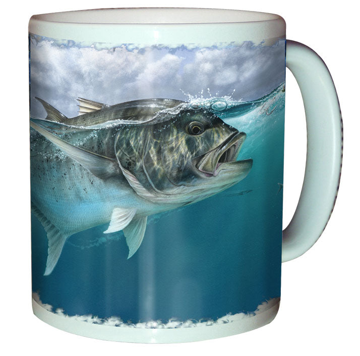coffee mug with a GT printed on it