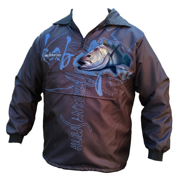 rain jacket with a kob image on it