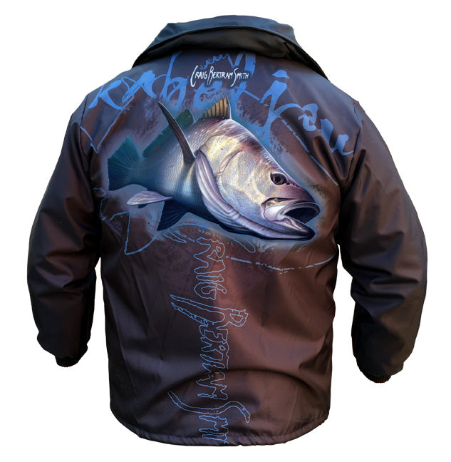 rain jacket with a kob image on it