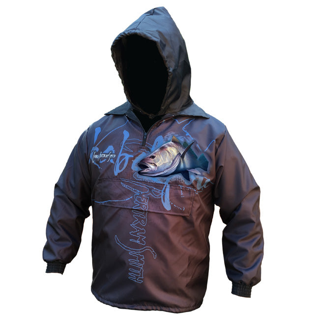 rain jacket with a kob image on it