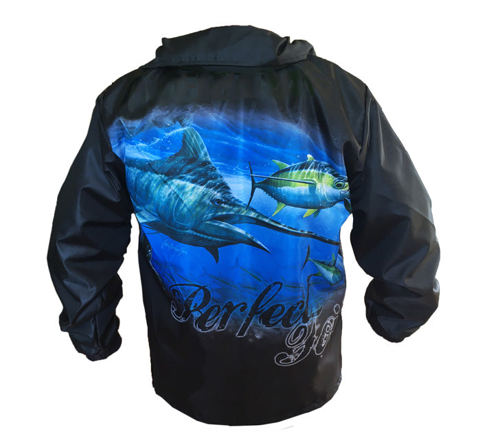 Marlin Zip-Up Rain Jacket (Black)