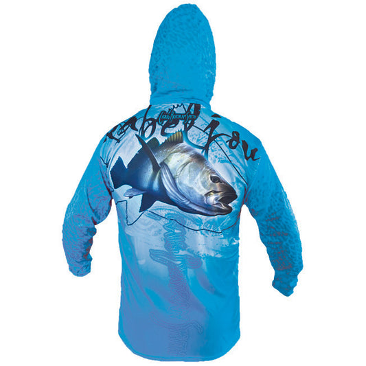 Kob Light Blue Hooded Long Sleeve Shirt