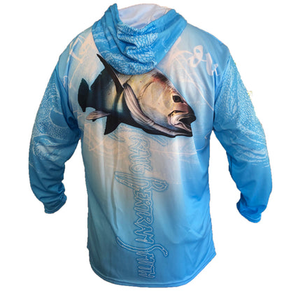 Kob Light Blue Hooded Long Sleeve Shirt