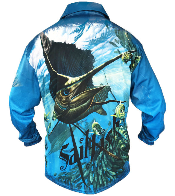 Sailfish Blue Golf Long Sleeve Shirt