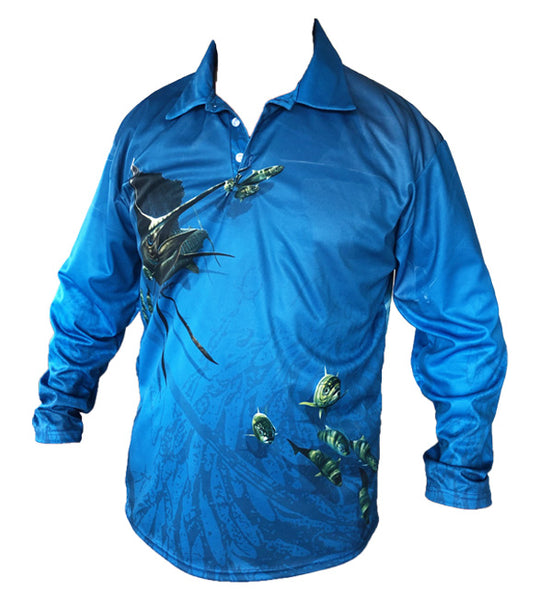 Sailfish Blue Golf Long Sleeve Shirt