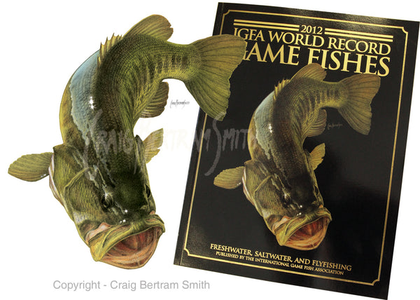 Large mouth bass illustration featured on the International Game Fishes Association (IGFA) book cover