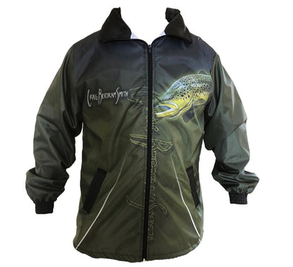 Brown Trout Zip-Up Rain Jacket