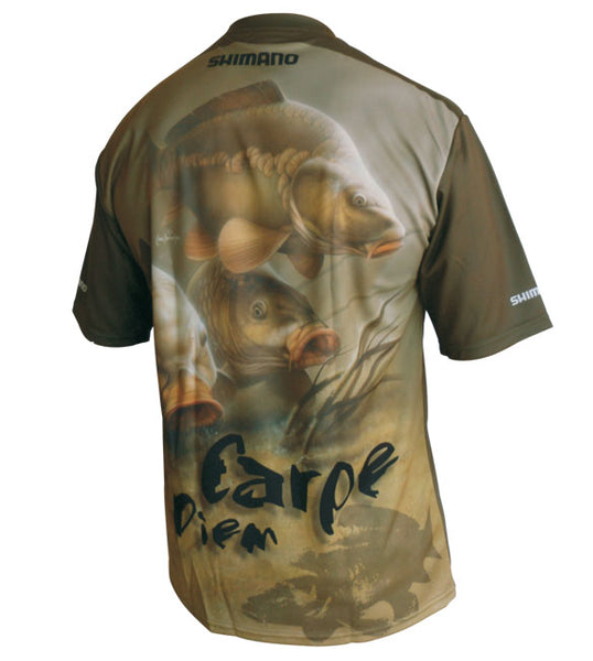 short sleeve shirt with a carp image on it