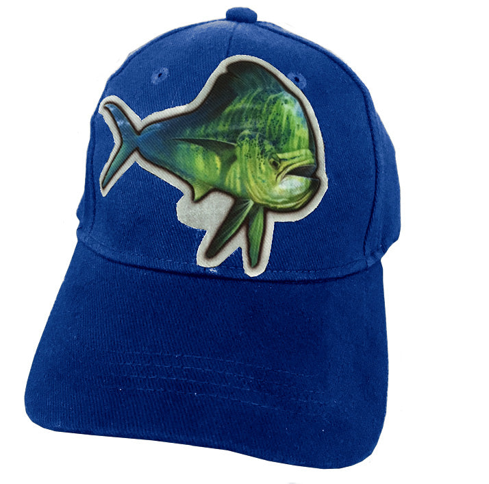 Blue cap with dorado artwork