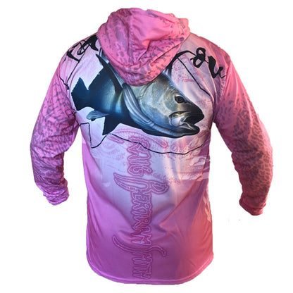 Kob Pink Hooded Long Sleeve Shirt