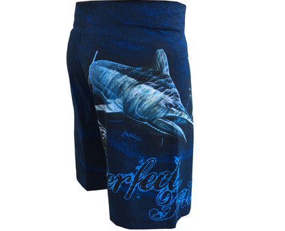 board shorts with a marlin on it