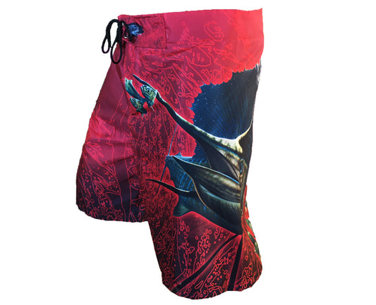 Sailfish Red - Board Shorts