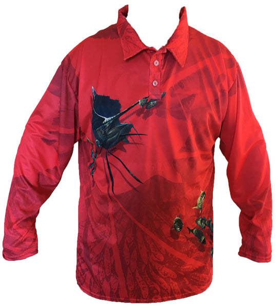 Sailfish Golf Long Sleeve Shirt (Red)