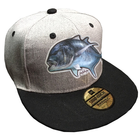 grey trucker cap with a GT on it