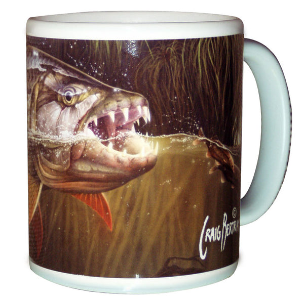 tigerfish fishing coffee mug