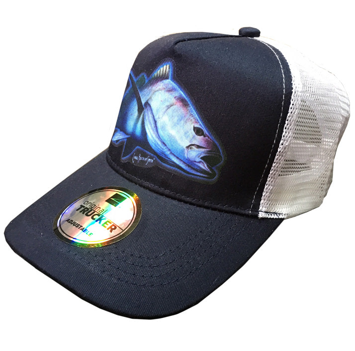trucker cap with a kob image on it