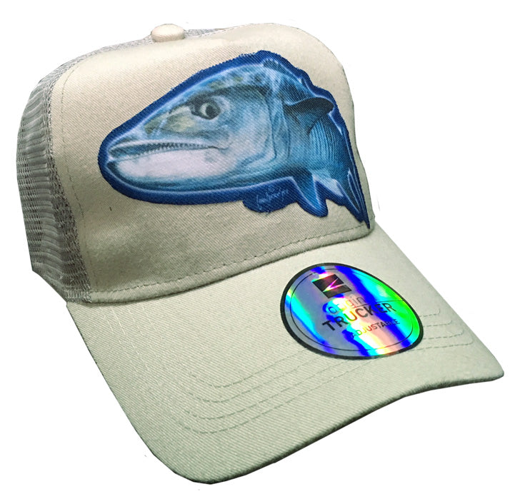 trucker cap with a couta image on it
